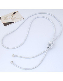 Fashion Silver Color Pure Color Decorated Knot Design Necklace
