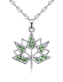 Fashion Olive Maple Leaves Pendant Decorated Necklace