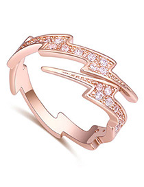 Fashion Rose Gold Irregular Shape Design Simple Ring