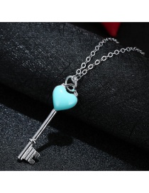 Fashion Blue Key Shape Decorated Nacklace
