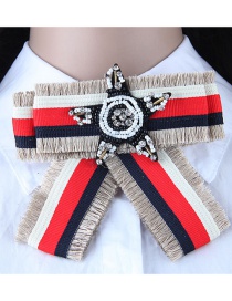Fashion White+red Star Shape Decorated Brooch