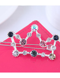 Fashion White Hollow Out Crown Decorated Hair Pin