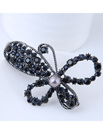 Fashion Black Flower Shape Decorated Hair Pin