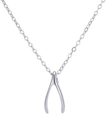 Fashion Silver Color Y Shape Decorated Necklace