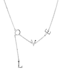 Fashion Silver Color Letter Shape Decorated Necklace