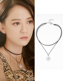 Fashion Silver Color Flower Shape Decorated Choker