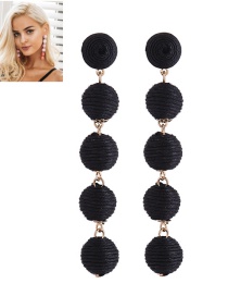 Fashion Black Ball Shape Decorated Earrings