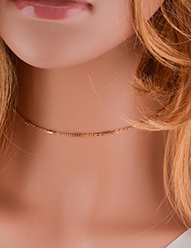Trendy Gold Color Pure Color Decorated Simple Choker