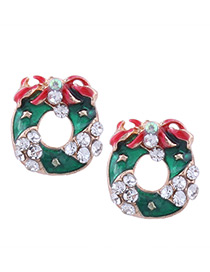 Lovely Green Bowknot Shape Decorated Earrings