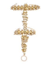 Fashion Champagne Geometric Shape Diamond Decorated Anklet