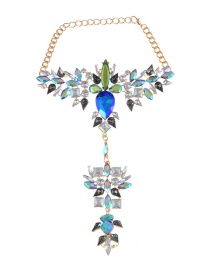 Fashion Blue Geometric Shape Diamond Decorated Bracelet