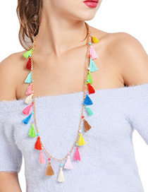 Bohemia Multi-color Tassel Decorated Necklace