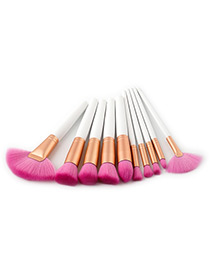 Fashion White Color-matching Decorated Brush (10pcs)