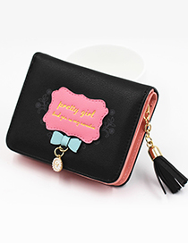 Lovely Black Bowknot Shape Decorated Coin Purse