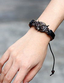 Fashion Black Owl Shape Decorated Bracelet