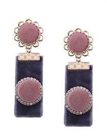 Lovely Pink Color-matching Decorated Earrings
