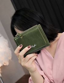 Fashion Green Pure Color Decorated Wallet