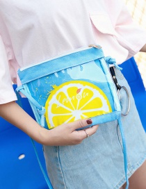 Fashion Blue Lemon Pattern Decorated Shoulder Bag