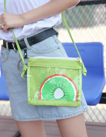 Fashion Green Kiwi Pattern Decorated Shoulder Bag