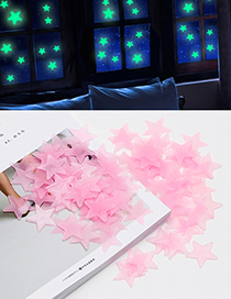 Fashion Pink Star Shape Decorated Wall Sticker (100 Pcs)