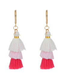 Fashion White+pink Tassel Decorated Earrings  Alloy