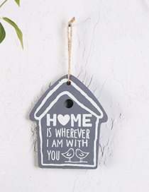 Lovely Gray Letter Pattern Decorated House Shape Wall Ornaments