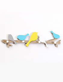 Fashion Yellow+blue Little Birds Decorated Hook Ornaments