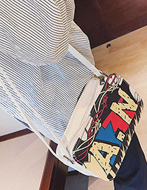 Fashion White Graffiti Pattern Decorated Shoulder Bag