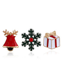 Elegant Multi-color Snowflake&gift Box Shape Decorated Brooch