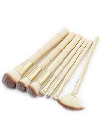 Fashion White Sector Shape Decorated Makeup Brush(7pcs)