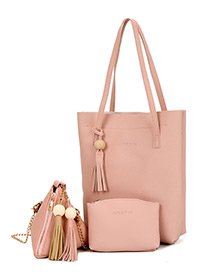 Fashion Pink Tassel Pndant Decorated Bags (3pcs)