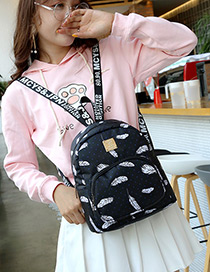 Fashion Black Metal Square Shape Decorated Backpack