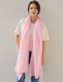 Fashion Pink Pure Color Decorated Dual-use Scarf