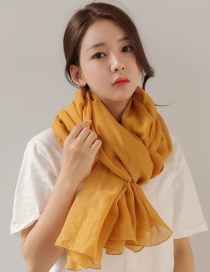 Fashion Yellow Pure Color Decorated Dual-use Scarf
