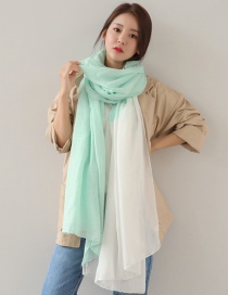 Fashion Green+white Color Matching Decorated Patchwork Scarf