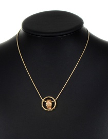 Fashion Gold Color+champagne Circular Ring Decorated Necklace