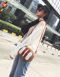 Fashion Brown Color-matching Decorated Bag