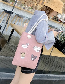 Fashion Pink Cartoon Pattern Decorated Bag