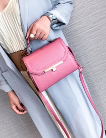 Fashion Dark Pink Pure Color Decorated Shoulder Bag