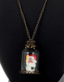 Fashion White Snowman Pendant Decorated Necklace