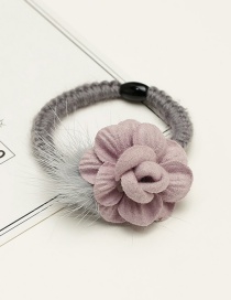 Fashion Light Purple Flower&fuzzy Ball Decorated Hair Band