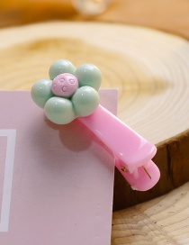Lovely Light Green +pink Flower Decorated Simple Hairpin