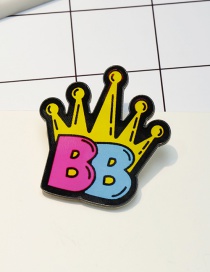 Lovely Yellow+pink Cartoon Crown Shape Decorated Brooch