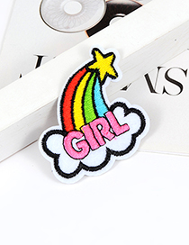 Fashion Multi-color Embroidery Letters Girl Decorated Brooch