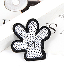 Fashion White+black Palm Shape Decorated Simple Brooch