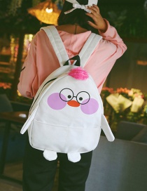 Fashion White Duck Shape Decorated Backpack