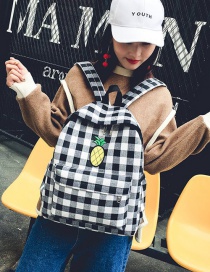 Fashion Black+white Pineapple Shape Decorated Backpack