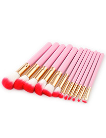 Fashion Pink Pure Color Decorated Makeup Brush ( 12 Pcs )
