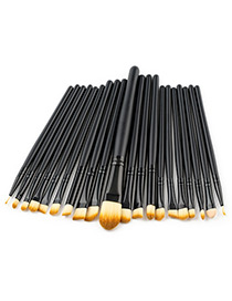 Fashion Black Pure Color Decorated Makeup Brush ( 20 Pcs )