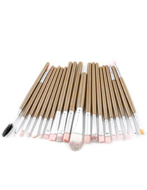 Fashion Brown+silver Color Color Matching Decorated Makeup Brush ( 20 Pcs )